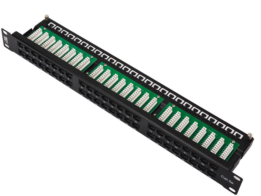 Патч-панель Maxicord 19" 1U кат.5е 48 портов RJ-45 DUAL IDC, с органайзером
